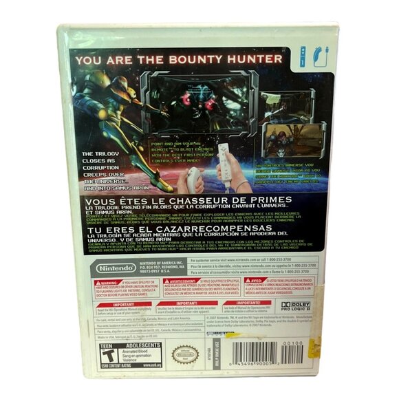 Metroid Prime 3: Corruption Nintendo Wii 2007 Complete w/Manual - Picture 3 of 3